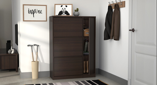 Portain Shoe Cabinet With Boot Storage (Dark Walnut)
